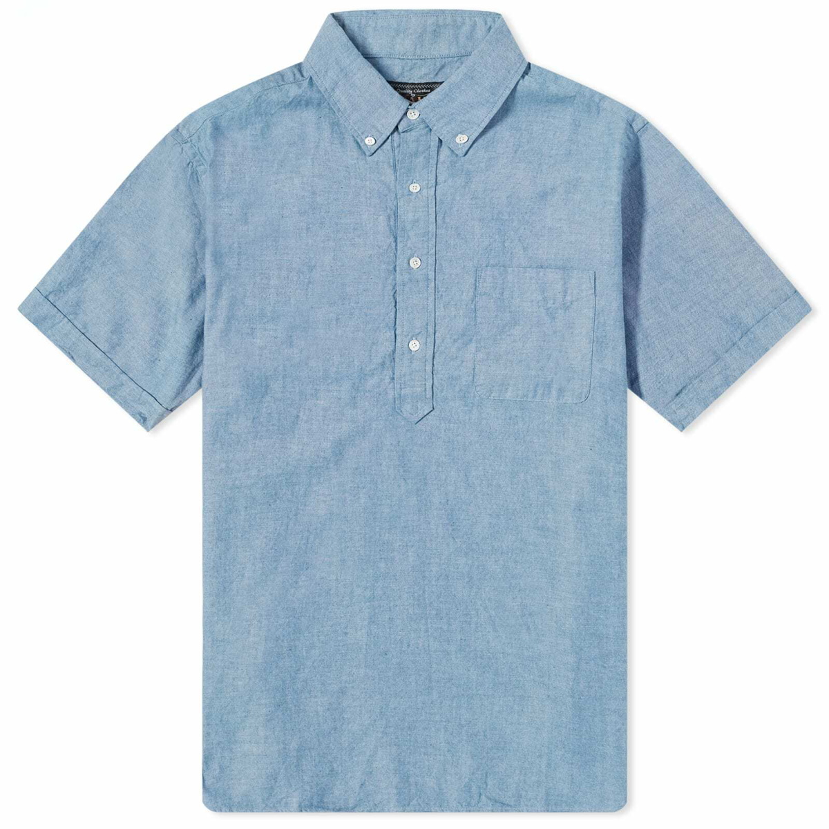 Beams Plus Men's B.D. Pullover Short Sleeve Chambray Shirt in Blue ...