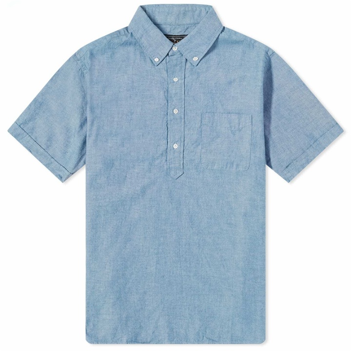 Photo: Beams Plus Men's B.D. Pullover Short Sleeve Chambray Shirt in Blue
