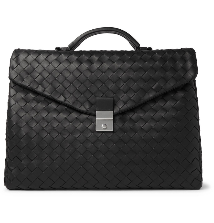 Photo: Bottega Veneta - Intrecciato Leather Briefcase - Black