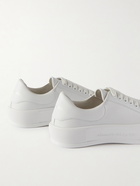 Alexander McQueen - Exaggerated-Sole Rubber-Trimmed Leather Sneakers - White