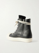 Rick Owens - Ramones Full-Grain Leather and Rubber Sneakers - Black