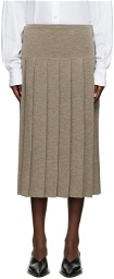 Lauren Manoogian Taupe Pleated Midi Skirt