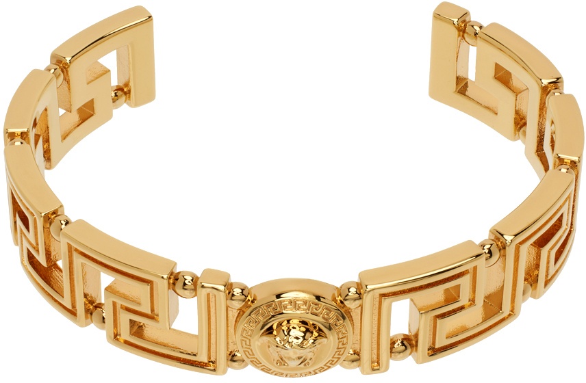 Photo: Versace Gold Medusa Greca Cuff Bracelet