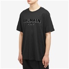 Balmain Men's Flock Logo T-Shirt in Black/Silver