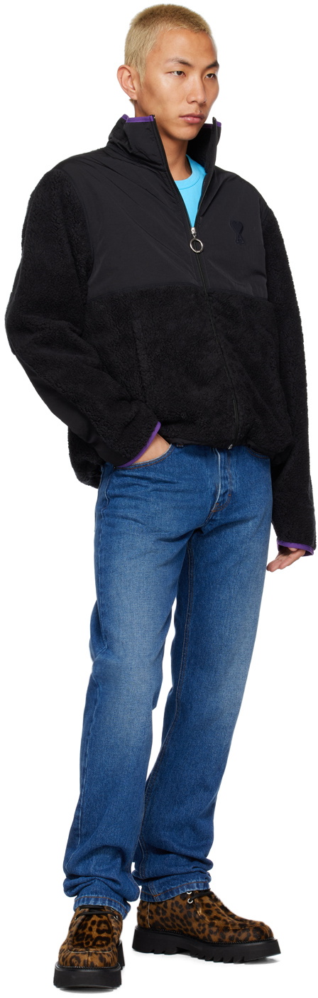 AMI Paris Black Ami De Coeur Jacket