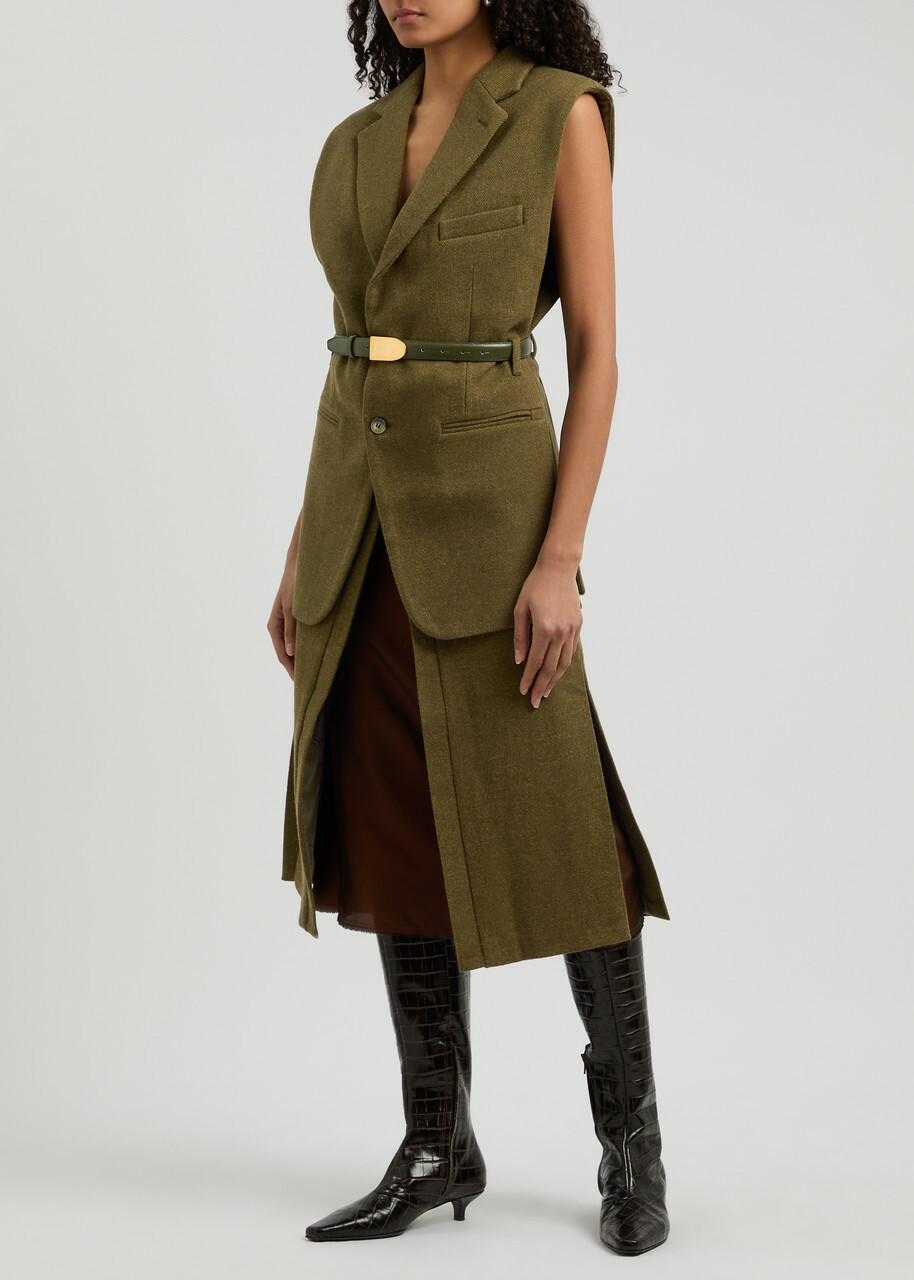 Bettter Andes Sleeveless Wool Cape Khaki