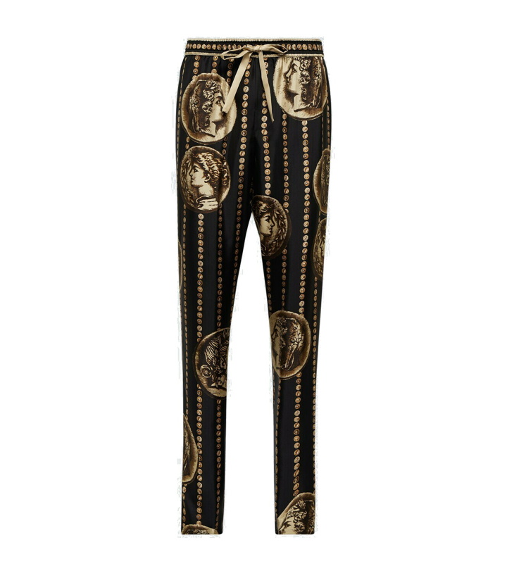 Photo: Dolce&Gabbana Printed silk straight pants