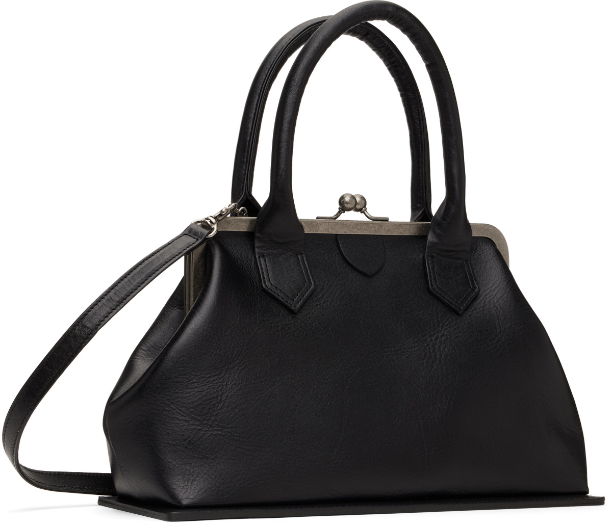 Y's Black Metal Clasp Bag