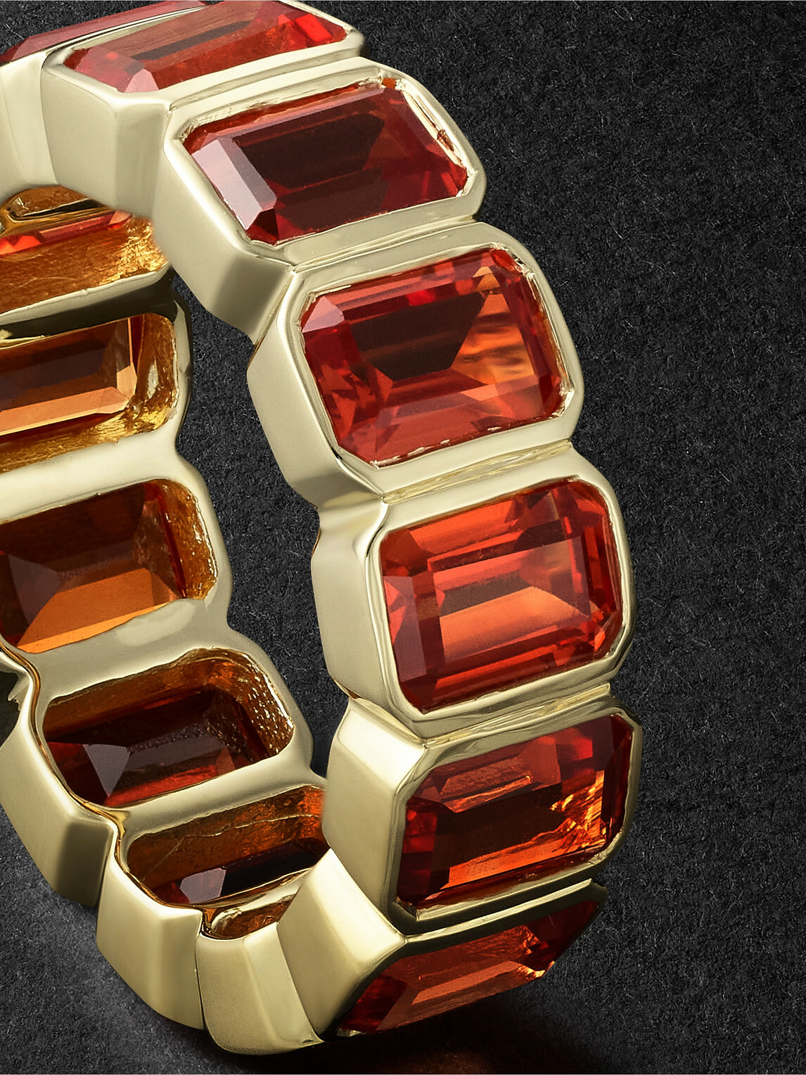 42 SUNS - 14-Karat Gold Orange Sapphire Eternity Ring - Orange