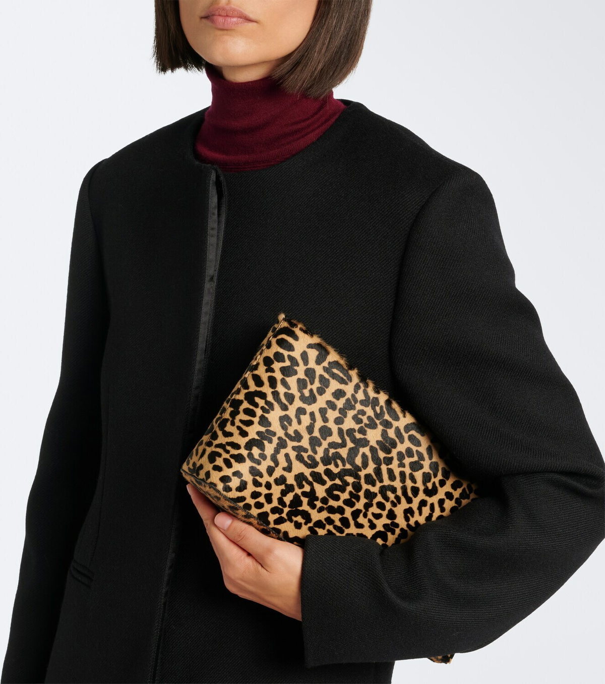 Amanu Mali leopard-print calf hair clutch