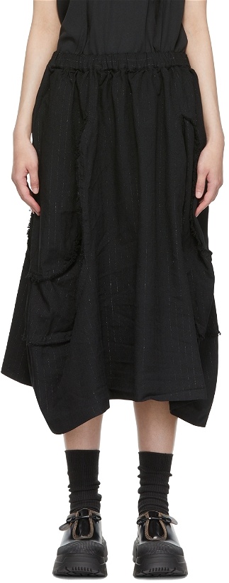 Photo: Comme des Garçons Comme des Garçons Black Polyester Midi Skirt