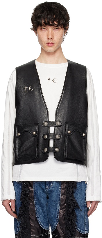 Photo: Thug Club Black Hardware Leather Vest