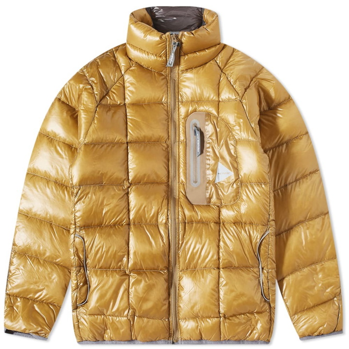 Photo: And Wander Men's Diamond Stitch Down Jacket in Camel