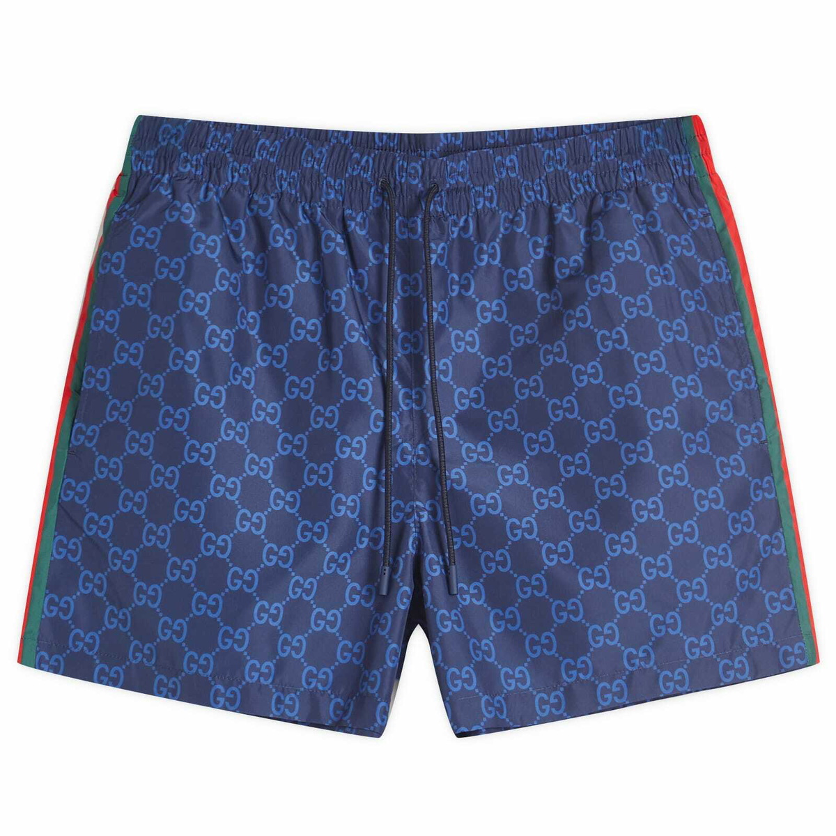 Oxford cotton shorts with embroidery in navy | GUCCI® US