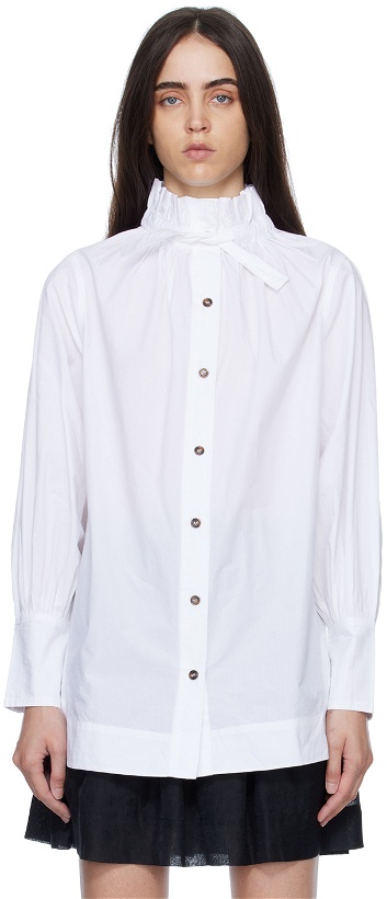 Photo: GANNI White Tie Shirt