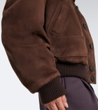 The Attico Oversized suede bomber jacket
