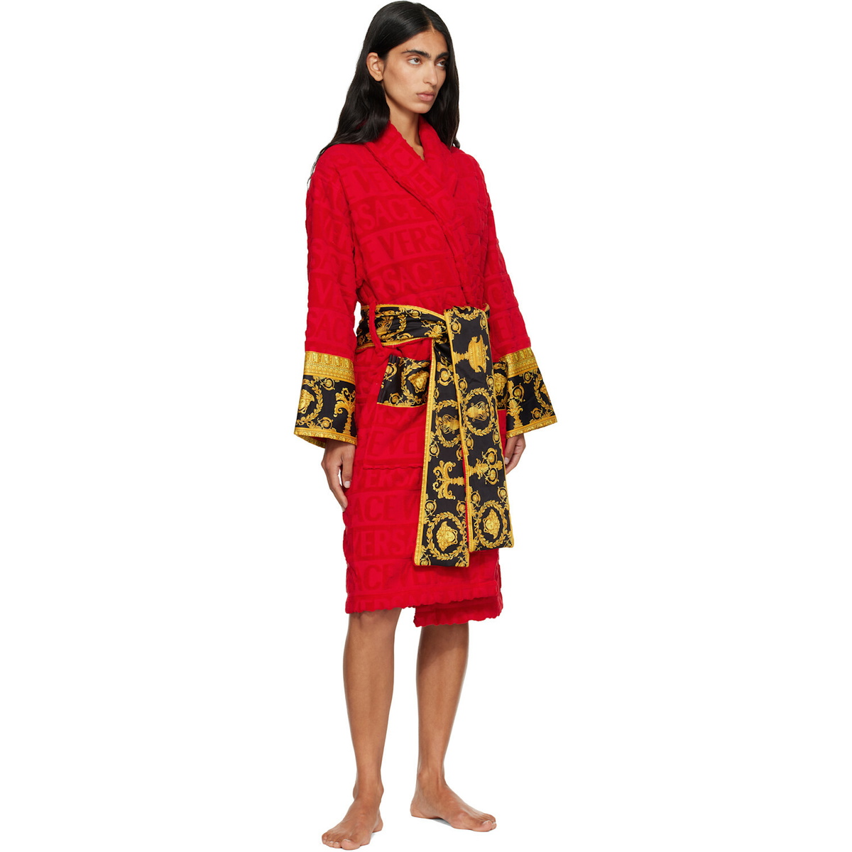 Versace Red 'I Heart Baroque' Bathrobe