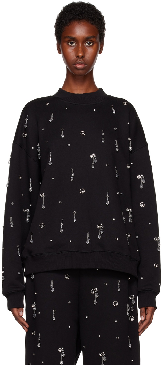 Photo: 3.1 Phillip Lim Black Drip Embellished Compact Sweatshirt