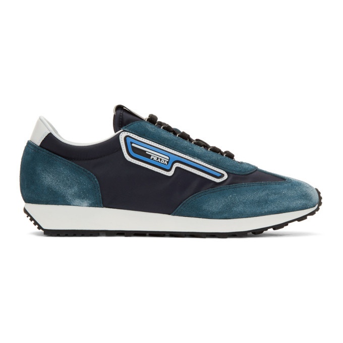 Photo: Prada Blue and Navy Suede Sneakers