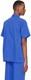 Tekla Blue Organic Cotton Pyjama Shirt