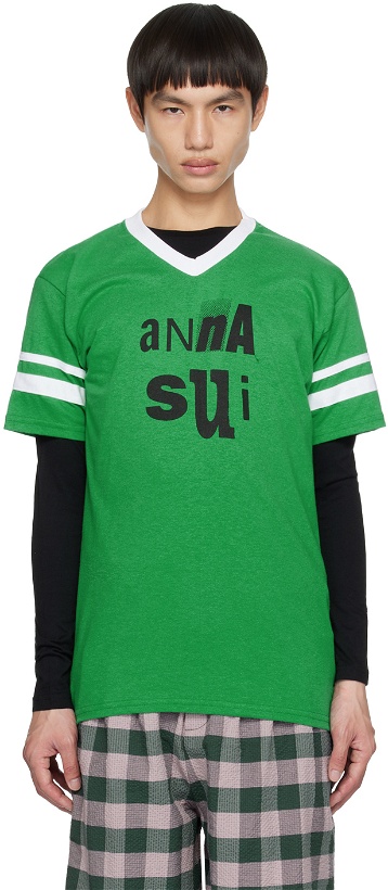 Photo: Anna Sui Green Football T-Shirt