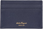 Ferragamo Navy Gancini Card Holder