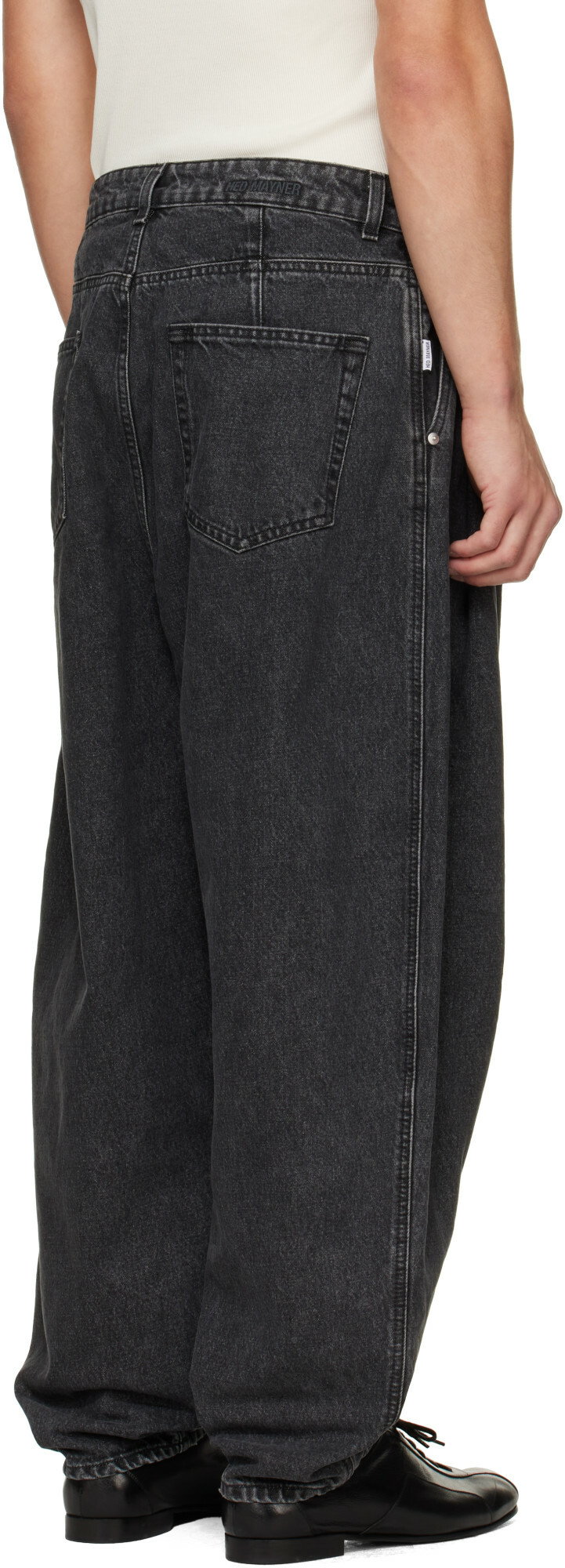 Hed Mayner Gray Pleated Denim Jeans