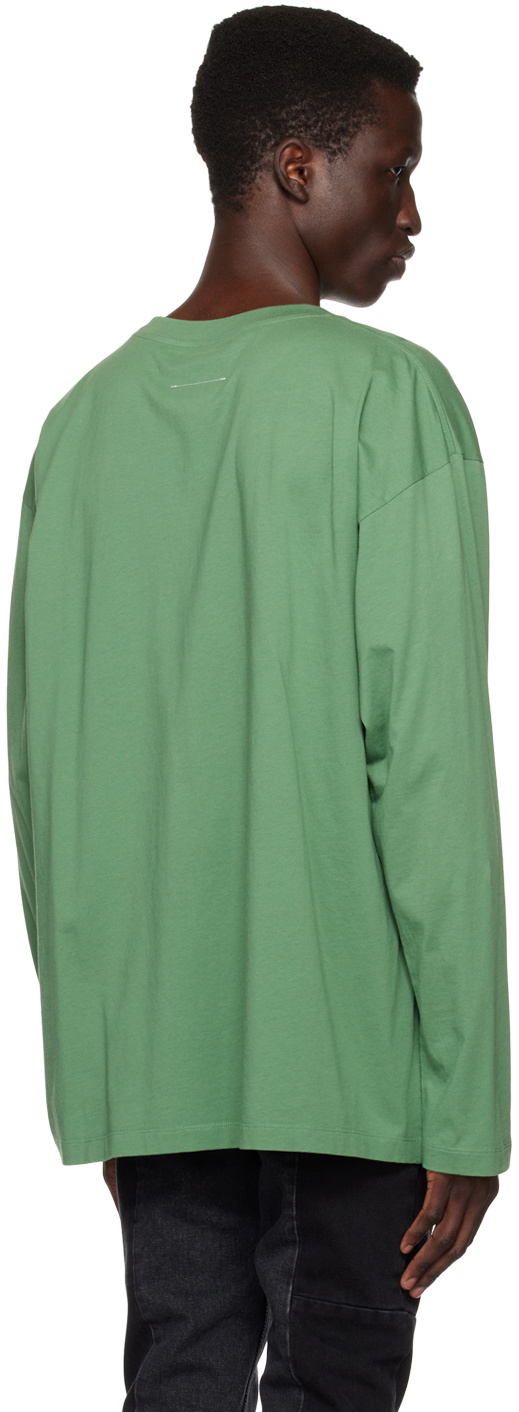 MM6 Maison Margiela Green Zoom Long Sleeve T-Shirt MM6