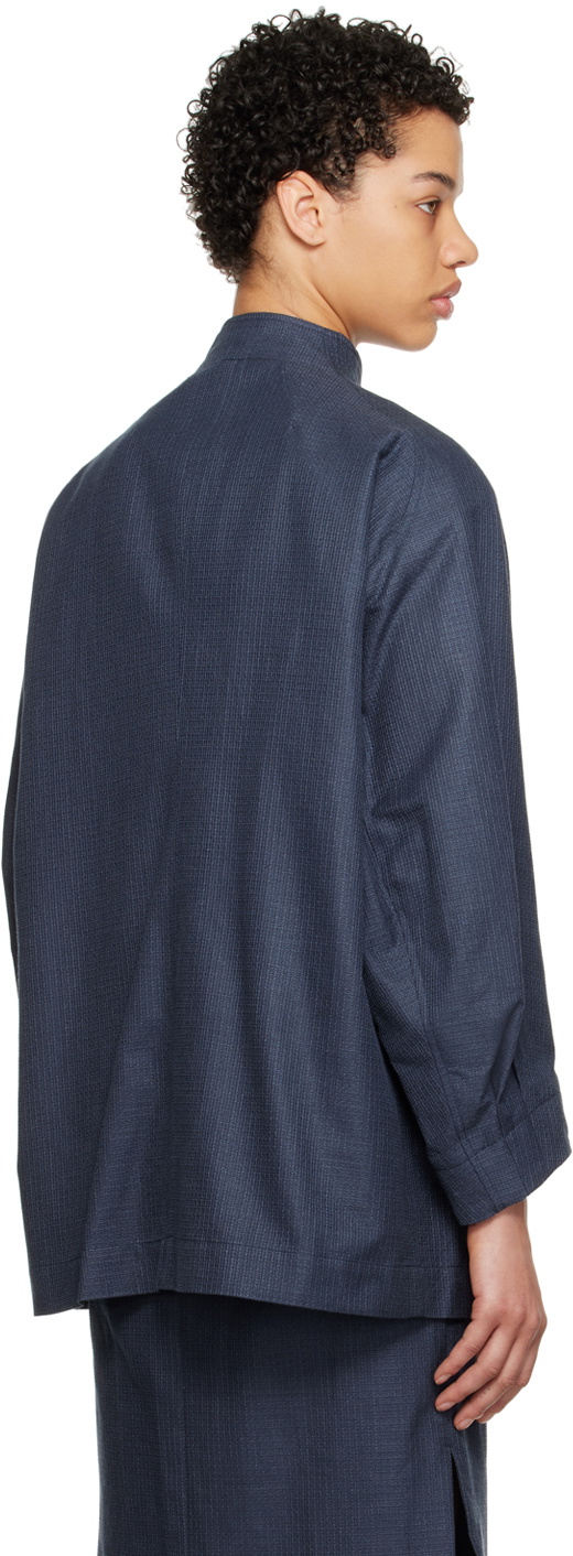 Mame Kurogouchi Navy Geometric Jacket