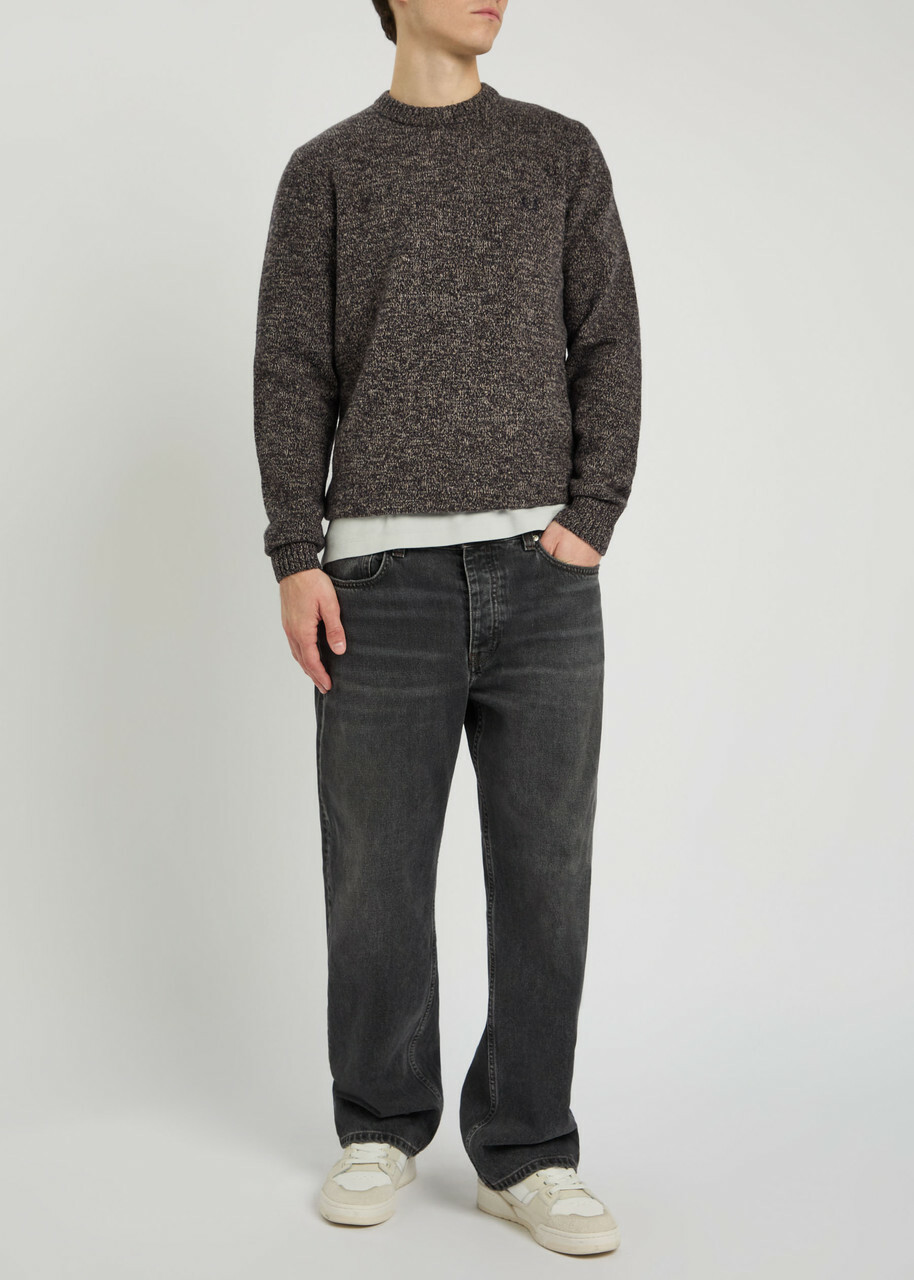 Fred Perry Logo-embroidered Wool-blend Jumper Navy