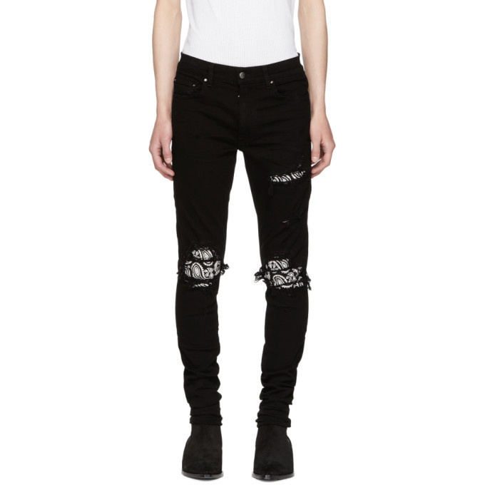 Photo: Amiri Black Bandana Crystal Jeans