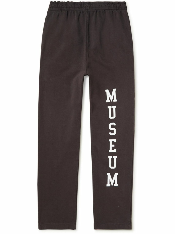 Photo: Museum Of Peace & Quiet - Varsity Straight-Leg Logo-Print Cotton-Jersey Sweatpants - Brown