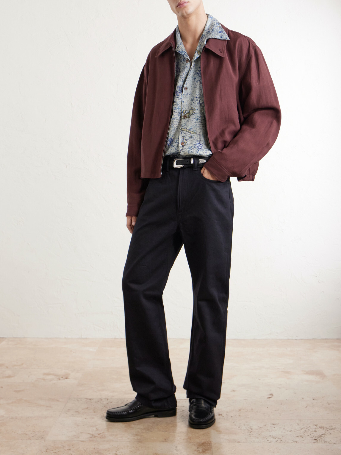 KAPITAL - Key West Camp-Collar Printed Linen Shirt - Blue