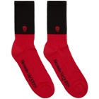 Alexander McQueen Red and Black Skull Socks