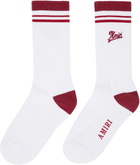 AMIRI White & Red 'AMIRI' Socks