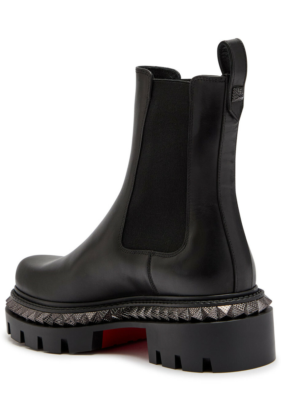 Christian Louboutin Emilia Pyraclou Embellished Leather Chelsea Boots Black