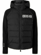 Moncler Grenoble - Logo-Print Quilted Shell and Jersey Hooded Down Ski Jacket - Black