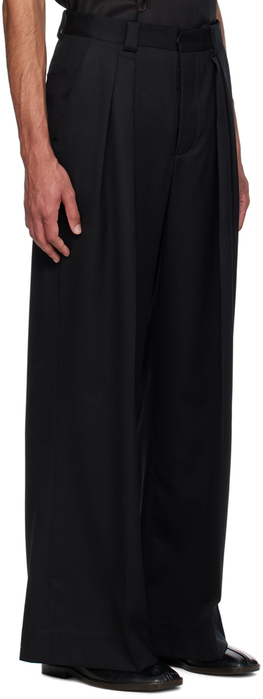 King & Tuckfield Black Wide-Leg Trousers