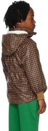 Mini Rodini Kids Brown Houndstooth Windbreaker Jacket
