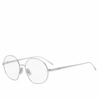Loewe Eyewear Loewe Slim Round Metal Glasses in Shiny Palladium 