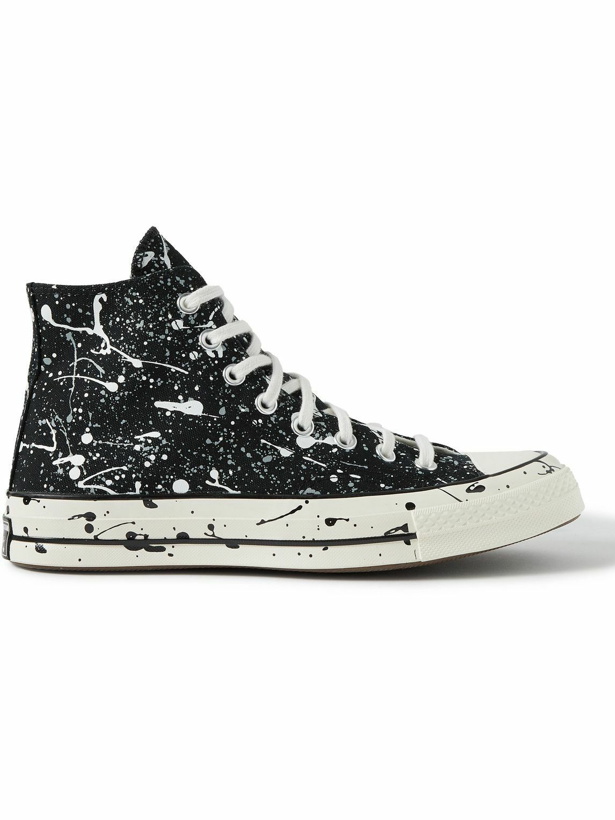 Photo: Converse - Chuck 70 Paint-Splattered Canvas High-Top Sneakers - Black