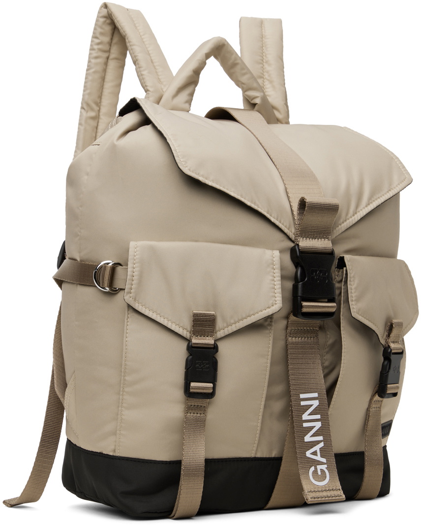GANNI Taupe Tech Backpack