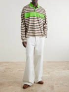 Versace - Polo Striped Cotton Jersey Polo Shirt - Neutrals