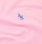 POLO RALPH LAUREN - Slim-Fit Logo-Embroidered Cotton-Jersey T-Shirt - Pink