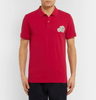 Moncler - Slim-Fit Appliquéd Cotton-Piqué Polo Shirt - Men - Red