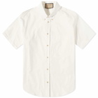 Gucci Men's Twinsburg Runway Ripstop Shirt in Off White