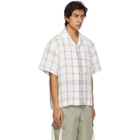 Jacquemus White and Purple Check La Chemise Jean Short Sleeve Shirt