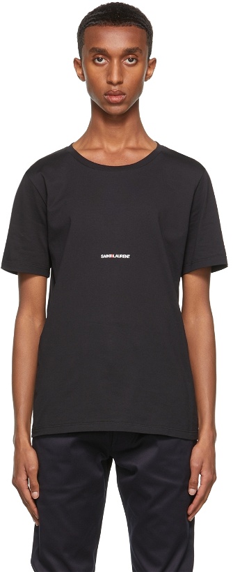 Photo: Saint Laurent Black Rive Gauche Logo T-Shirt