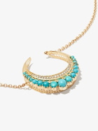 Jacquie Aiche 14K Yellow Gold Crescent Moon Small Turquoise Diamond Necklace