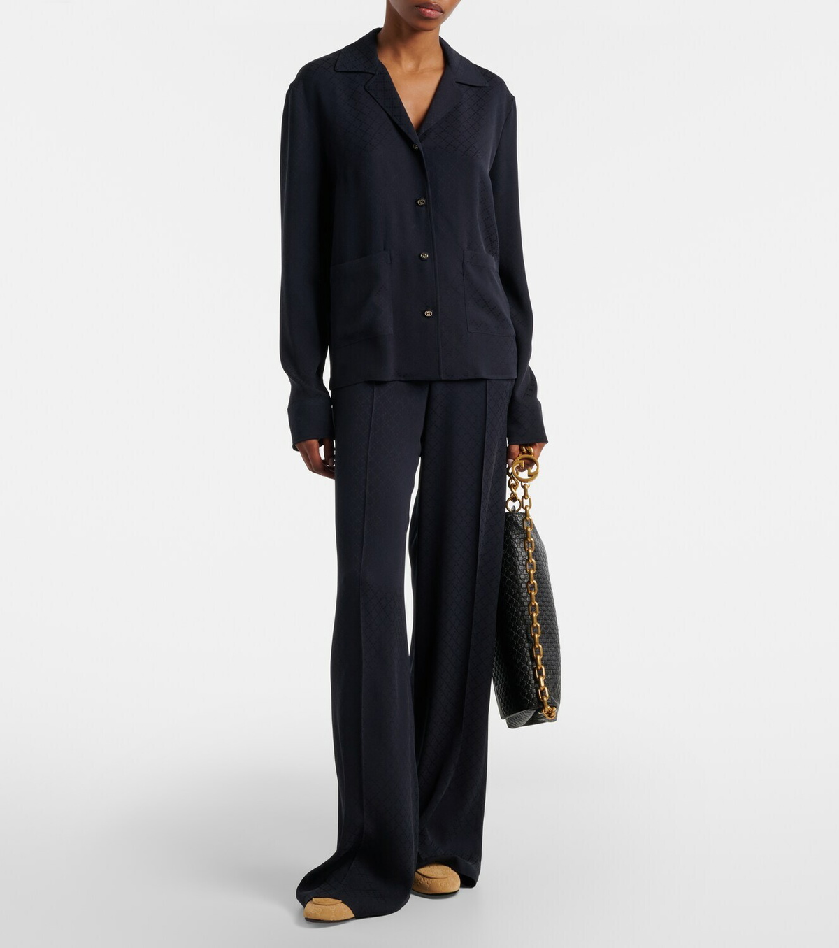 Gucci Horsebit GG suede loafers